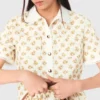 Camicia fantasia con bordi in croquet
