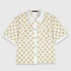 Camicia fantasia con bordi in croquet