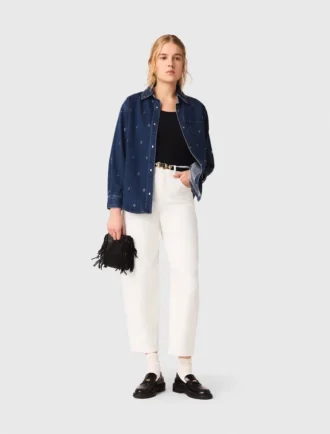 Camicia in denim con strass