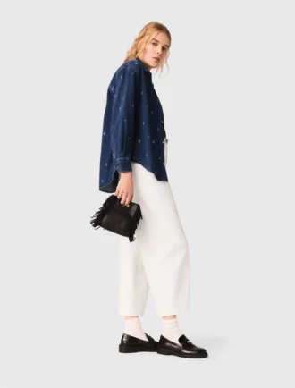 Camicia in denim con strass