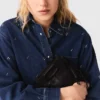 Camicia in denim con strass