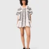 Camicia ricamata a maniche corte