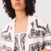 Camicia ricamata a maniche corte