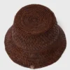 Cappello a secchiello in rafia naturale colorata