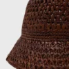 Cappello a secchiello in rafia naturale colorata