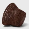 Cappello a secchiello in rafia naturale colorata