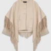 Cappotto corto in lana con sciarpa rimovibile Cappotto corto in lana con sciarpa rimovibile
