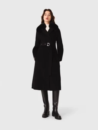 Cappotto double-face con collo rimovibile