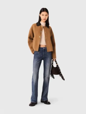 Cappotto double-face con collo rimovibile