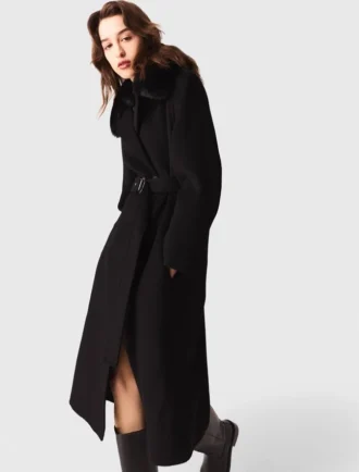 Cappotto double-face con collo rimovibile