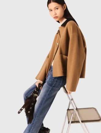 Cappotto double-face con collo rimovibile