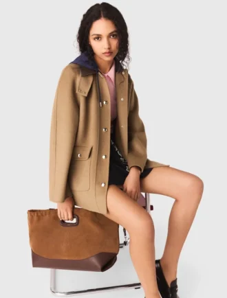Cappotto in lana con cappuccio rimovibile