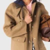 Cappotto in lana con cappuccio rimovibile