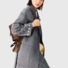 Cappotto lungo double-face con strass Cappotto lungo double-face con strass