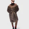 Cappotto lungo in pelliccia sintetica