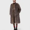 Cappotto lungo in pelliccia sintetica