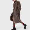 Cappotto lungo in pelliccia sintetica