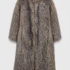 Cappotto lungo in pelliccia sintetica