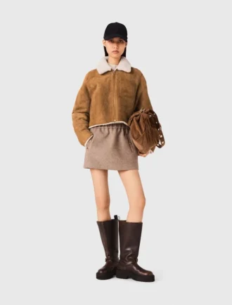 Cappotto reversibile in shearling