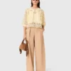Cardigan all’uncinetto con strass