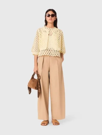 Cardigan all’uncinetto con strass