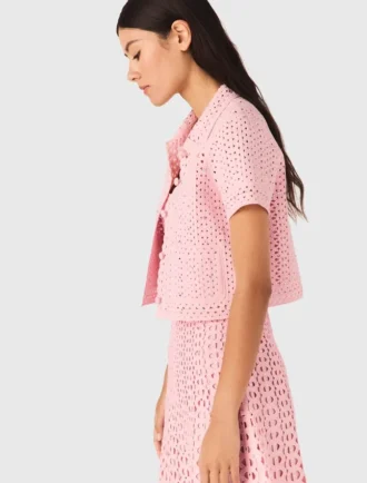 Cardigan all’uncinetto con strass