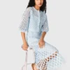 Cardigan all’uncinetto con strass