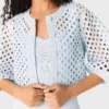 Cardigan all’uncinetto con strass