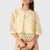 Cardigan all’uncinetto con strass