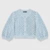 Cardigan all’uncinetto con strass
