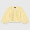 Cardigan all’uncinetto con strass