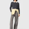 Cardigan Amour a girocollo in maglia a costine