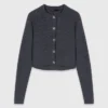 Cardigan Amour a girocollo in maglia a costine