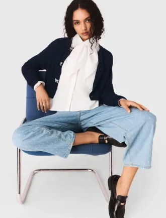 Cardigan con bottoni a fiocco gioiello