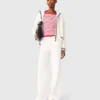 Cardigan con collo a barchetta a trecce