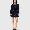 Cardigan con collo a barchetta e lavorazione a trecce