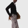 Cardigan con collo decorato con perline rimovibile