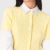 Cardigan con collo in strass