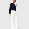 Cardigan con collo ricamato