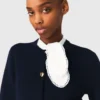 Cardigan con collo ricamato