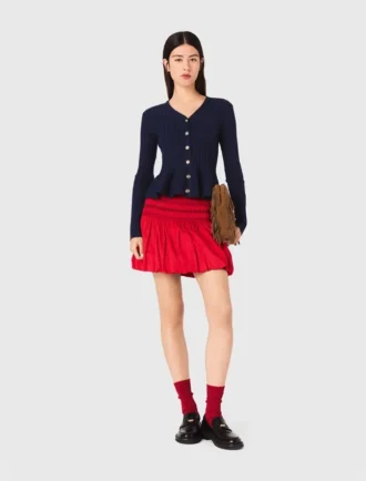 Cardigan con peplo in vita