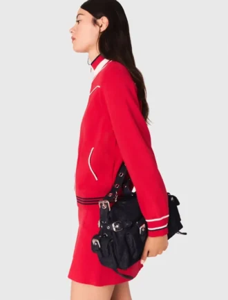 Cardigan con zip e elastico in vita