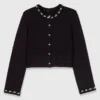 Cardigan corto con dettagli gioiello Cardigan corto con dettagli gioiello