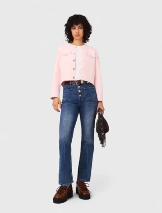 Cardigan corto con impunture Cardigan corto con impunture