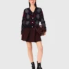 Cardigan corto con motivo argyle Cardigan corto con motivo argyle