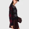 Cardigan corto con motivo argyle Cardigan corto con motivo argyle