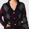 Cardigan corto con motivo argyle Cardigan corto con motivo argyle