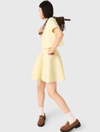 Cardigan corto in maglia fantasia