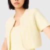 Cardigan corto in maglia fantasia