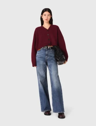 Cardigan corto in misto lana
